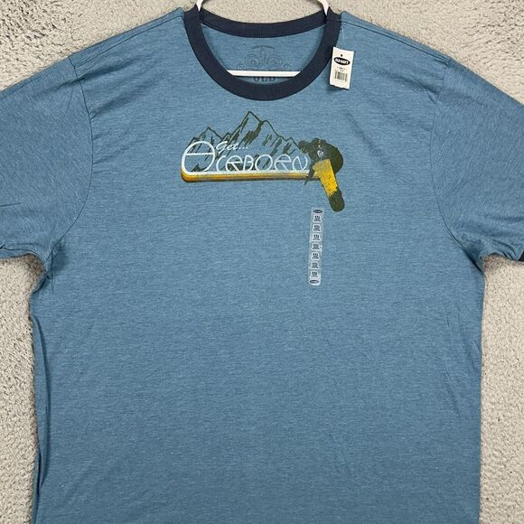 Old Navy Ringer T-Shirt Adult 2XL Printed Crew Neck‎ Short Sleeve Tee Mens NEW - Picture 1 of 9